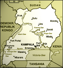 map of Uganda